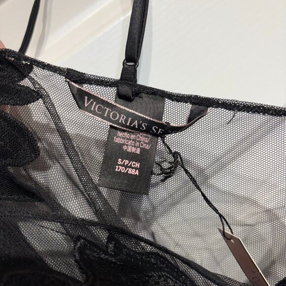 NWT - Victoria's Secret Lingerie Dress / Night Gown Black Mesh (Size S) - Picture 5 of 5